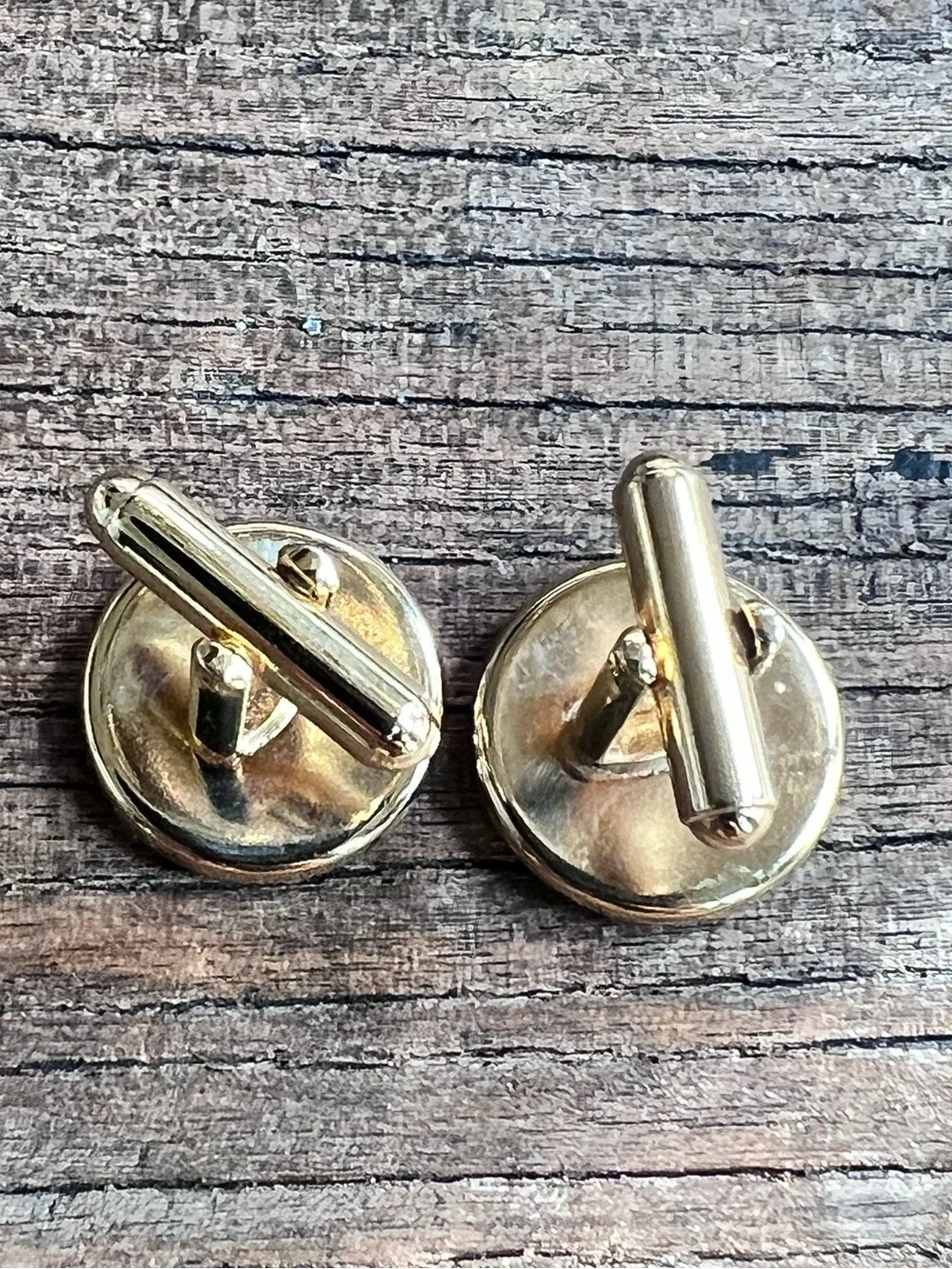 Gold-Tone Black Oval Cufflinks - Men's Accessories